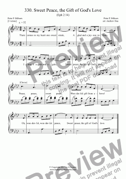 page one of Sweet Peace, the Gift of God's Love - Easy Piano 330