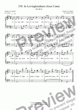 page one of In Lovingkindness Jesus Came - Easy Piano - 338
