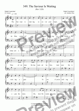 page one of The Saviour Is Waiting - Easy Piano 349