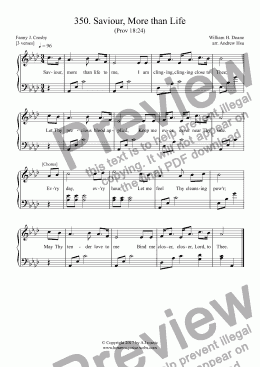 page one of Saviour, More than Life - Easy Piano 350