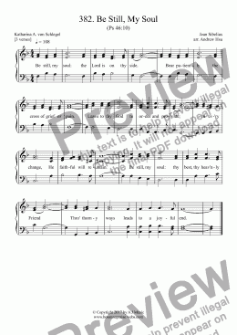 page one of Be Still, My Soul - Easy Piano 382