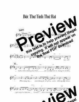 page one of Bức Thư Tình Thứ Hai (piano reduction, vocal & chords)