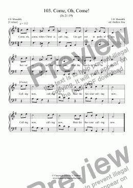 page one of Come, Oh, Come! - Easy Piano 103