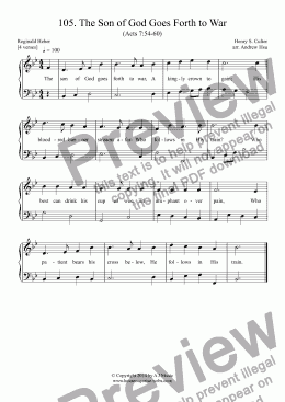 page one of The Son of God Goes Forth to War - Easy Piano 105