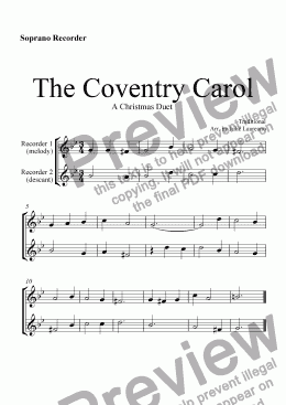 page one of The Coventry Carol