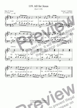 page one of All for Jesus - Easy Piano 119