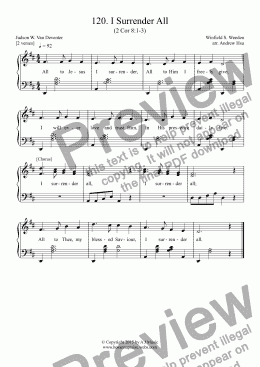 page one of I Surrender All - Easy Piano 120