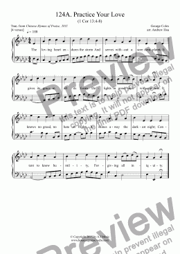page one of Practice Your Love - Easy Piano 124A