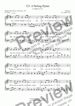 page one of A Parting Hymn - Easy Piano 125