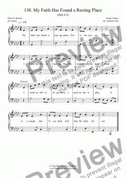 page one of My Faith Has Found a Resting Place - Easy Piano 138