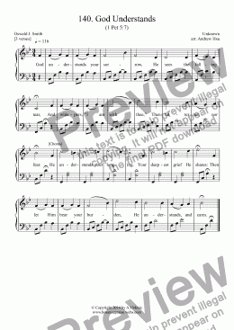 page one of God Understands - Easy Piano 140