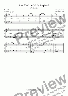 page one of The Lord's My Shepherd - Easy Piano 150
