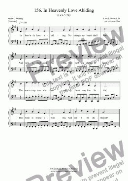 page one of In Heavenly Love Abiding - Easy Piano 156