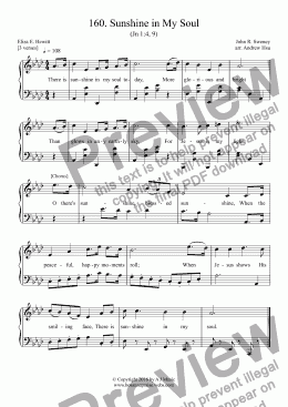 page one of Sunshine in My Soul - Easy Piano 160