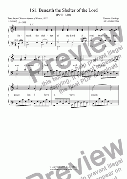 page one of Beneath the Shelter of the Lord - Easy Piano 161
