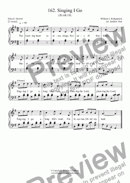 page one of Singing I Go - Easy Piano 162