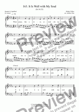 page one of It Is Well with My Soul - Easy Piano 163