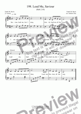 page one of Lead Me, Saviour - Easy Piano 198
