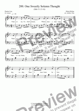 page one of One Sweetly Solemn Thought - Easy Piano 200