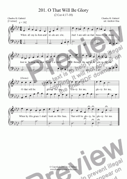 page one of O That Will Be Glory - Easy Piano 201