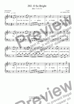 page one of O So Bright - Easy Piano 202