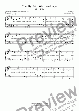 page one of By Faith We Have Hope - Easy Piano 204