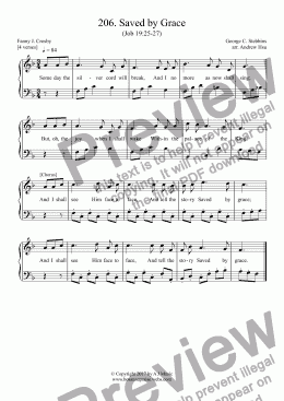 page one of Saved by Grace - Easy Piano 206