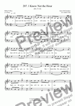 page one of I Know Not the Hour - Easy Piano 207