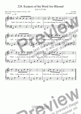 page one of Keepers of the Word Are Blessed - Easy Piano 228