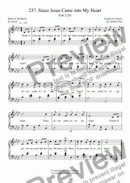 page one of Since Jesus Came into My Heart - Easy Piano 237