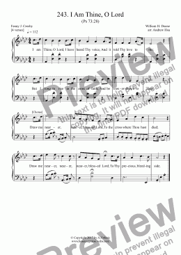 page one of I Am Thine, O Lord - Easy Piano 243