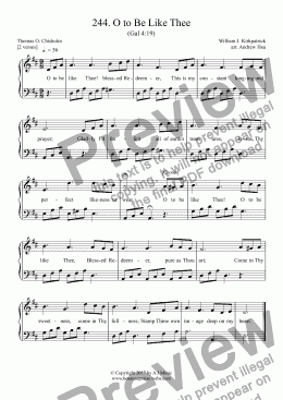page one of O to Be Like Thee - Easy Piano 244