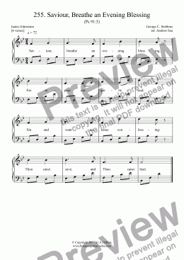 page one of Saviour, Breathe an Evening Blessing - Easy Piano 255