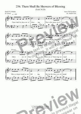 page one of There Shall Be Showers of Blessing - Easy Piano 256