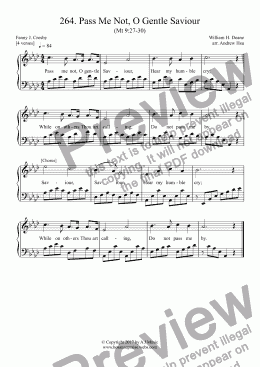 page one of Pass Me Not, O Gentle Saviour - Easy Piano 264