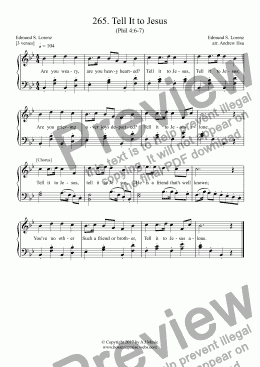 page one of Tell It to Jesus - Easy Piano 265