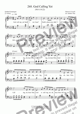 page one of God Calling Yet - Easy Piano 268