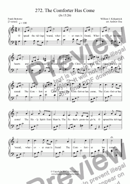 page one of The Comforter Has Come - Easy Piano 272