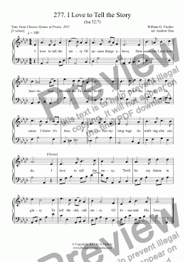 page one of I Love to Tell the Story - Easy Piano 277