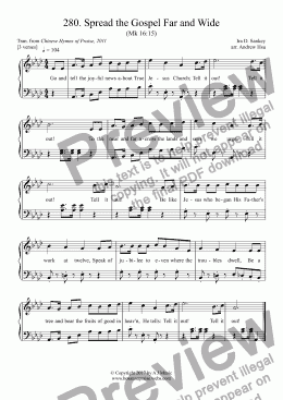 page one of Spread the Gospel Far and Wide - Easy Piano 280