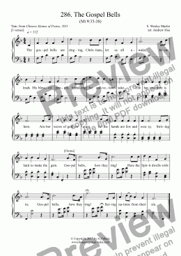 page one of The Gospel Bells - Easy Piano 286