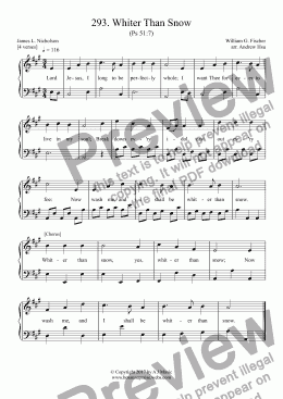 page one of Whiter Than Snow - Easy Piano 293