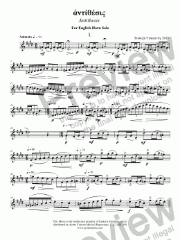 page one of Ypsilanti - Antithesis for English Horn