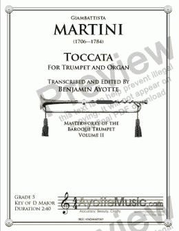 page one of Martini - Toccata for Trumpet and Organ