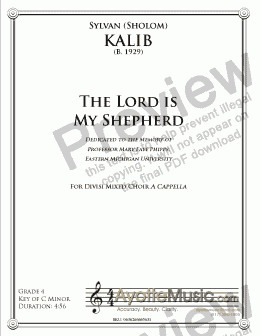 page one of Kalib - Lord is My Shepherd, The (Psalm 23)