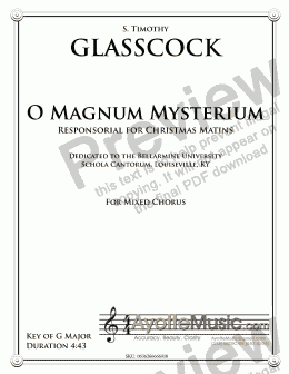 page one of Glasscock - O Magnum Mysterium