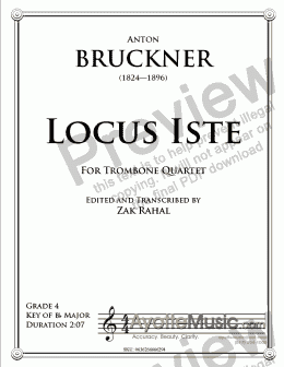 page one of Bruckner - Locus Iste