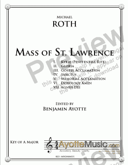 page one of Roth - Mass of St. Lawrence