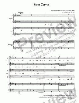 page one of Palestrina - Sicut Cervus