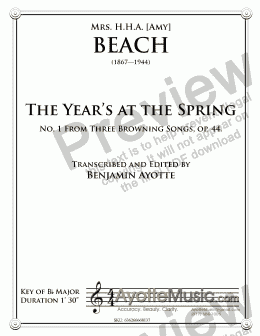 page one of Beach - The Years at the Spring